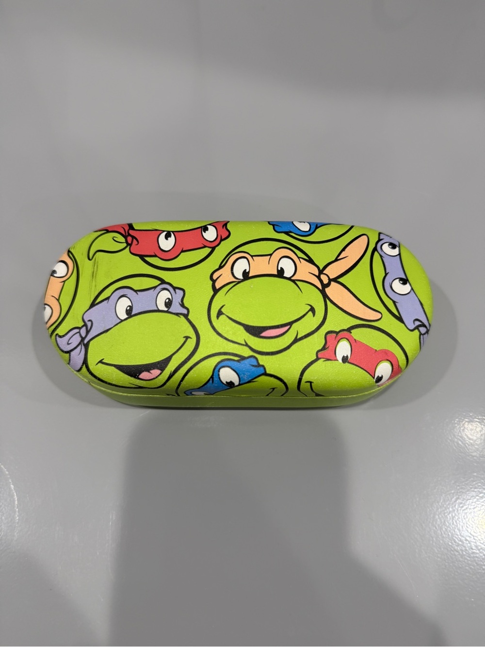 Kids Sunglasses Case with Cartoon Turtle Faces - Green